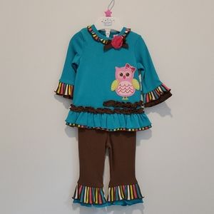 6 months Owl 2 piece set for girls. BRAND NEW!